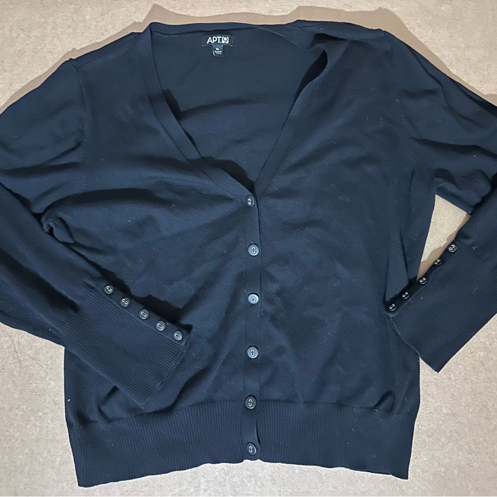 Apt. 9 Women's Classic Black Button-Up Cardigan